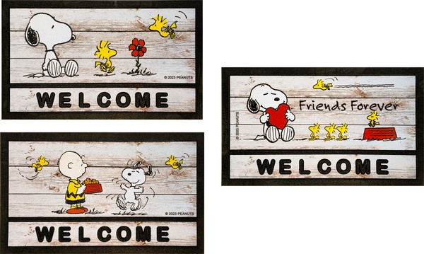 Felpudo Goma Peanuts Snoopy Welcome 40x68